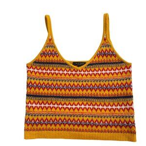 Rag & Bone Willow Fair Isle Wool Sweater Tank Fall Prep School Cropped Retro-S